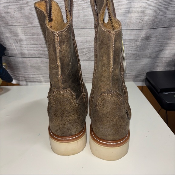 SUREWAY Western Boots - Men’s Square Toe Work Boot,Pull On Leather work boot - Picture 4 of 11